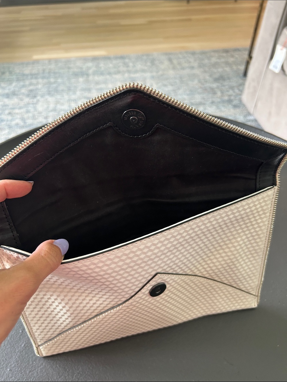 Rebecca Minkoff Two-Tone Black and White Envelope Clutch - Picture 4 of 5